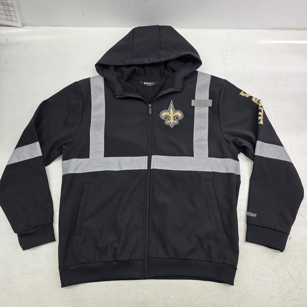 Buffalo Outdoors NFL New Orleans Saints Fleece Lined Softshell Jacket Mens L EUC